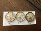1942, 1943, 1945  (3)   Mercury Dimes,   Higher Grade