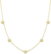 Gold Plated Clover Heart Pearl Butterfly Star Flower Choker Necklace for Women -
