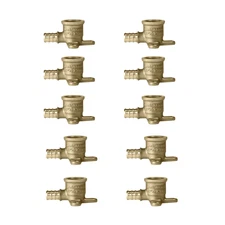 10 Pack XFITTING 1/2" Pex-B x 1/2" Female NPT Drop Ear Elbow, Lead Free Brass
