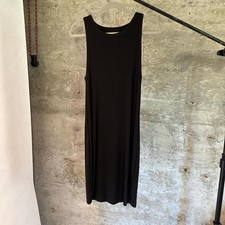 Quince New Size L Ribbed Black sleeveless midi dress