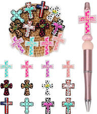 12Pcs Cross Silicone Focal Beads, Focal Beads for Pens  Keychain Making, Bracelet