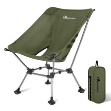 MOON LENCE High Back Folding Camping Chairs, Height-Adjustable, Green-plus