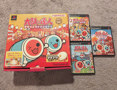 PS2 Taiko no Tatsujin Drum Master Boxed Japanese Import w/ 3 Games US Seller