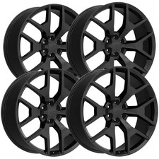 Set Of 4 Replica Fr44 Og Snowflake 22x9 6x5.5 31mm Gloss Black Wheels Rims