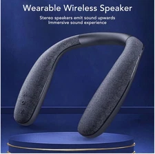 Neckband Bluetooth Speaker, Cordless Wearable Neck Speaker with Microphone