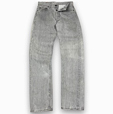Vintage 90s Levi's 501 Jeans Gray Faded Denim Straight Leg Button Fly 29 x 32