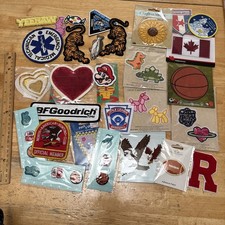 Lot of 30 VTG  Modern PATCHES, Iron Sew-On Big  Small, Jean jacket Bag Decor
