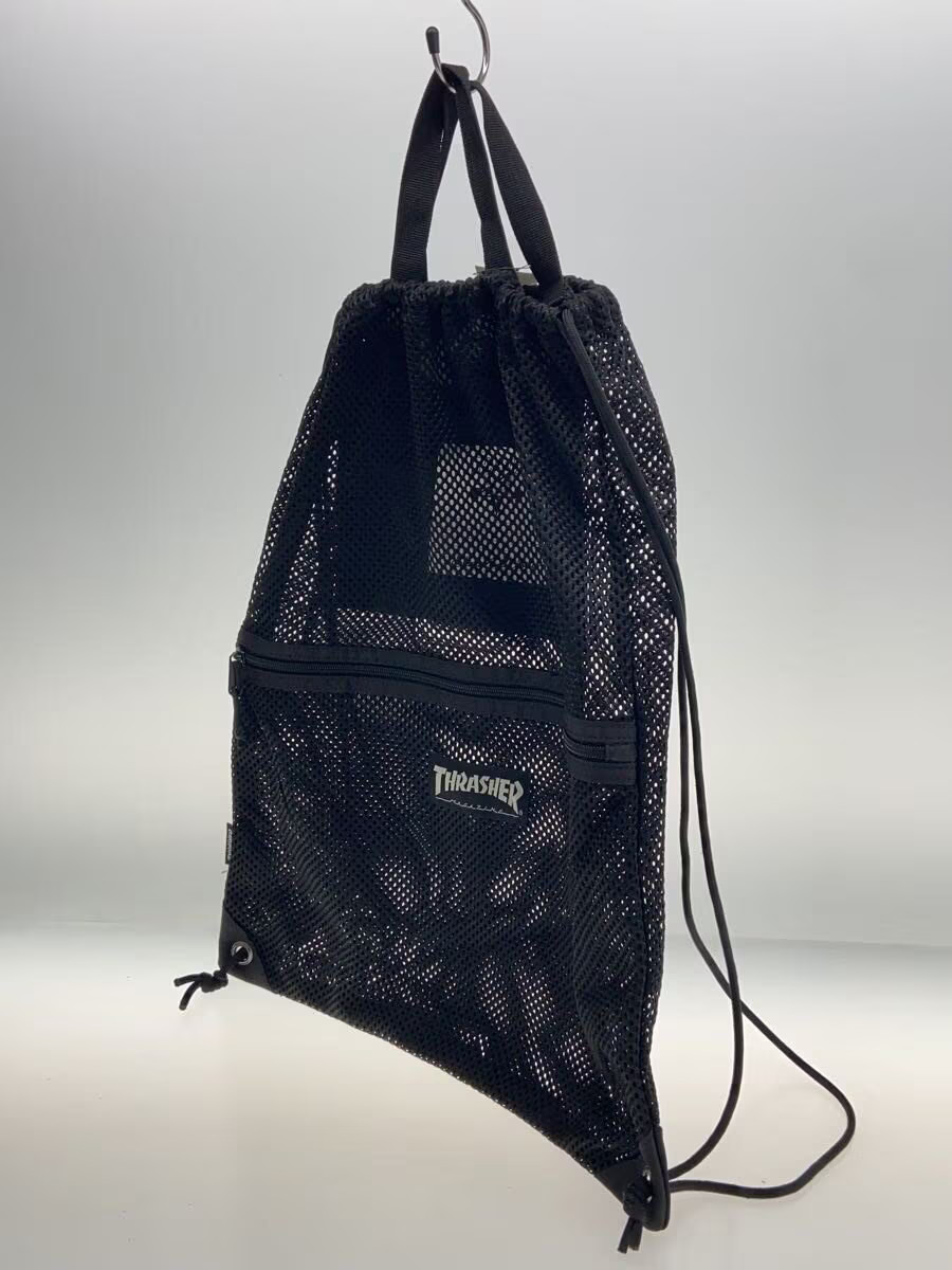 THRASHER Drawstring Backpack, Polyester, Black (S… - image 2