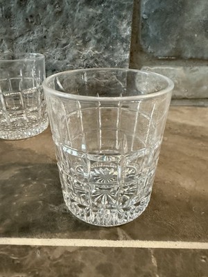 Vintage Crystal Cut Glass Tumblers Set of 6 Lowball Whiskey Bourbon Glasses Dad