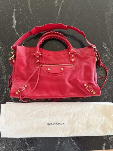 BALENCIAGA City Bag Red Hand Bag 2 Way Shoulder Bag. AUTHENTIC!