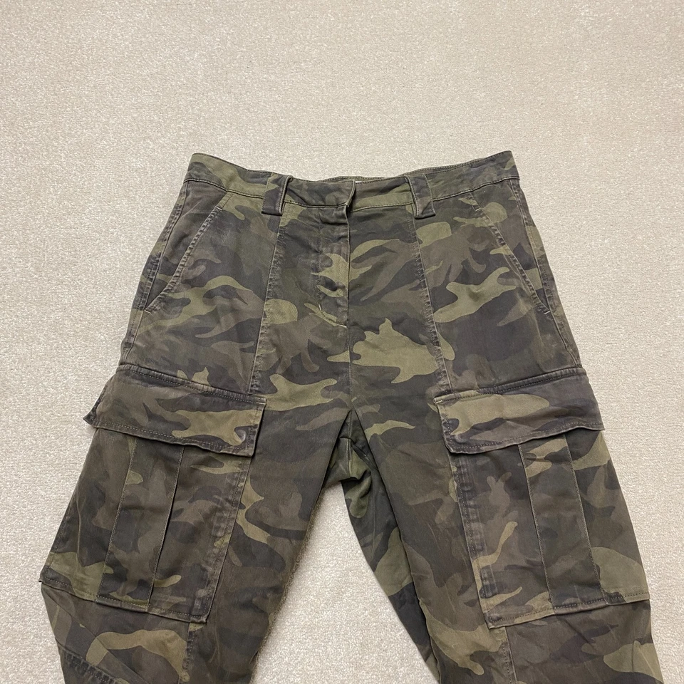 Pantalón cargo Essentiel Amberes para mujer Reino Unido 12 verde camuflaje UE 40 Tom Jerry Foto 3 de 4