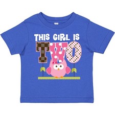 Inktastic 2nd Birthday Cute Owl 2 Year Old Toddler T-Shirt Im Girls Bird Childs