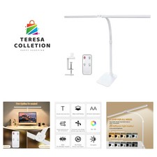 Double Head LED Desk Lamp with Remote Control for Home Office 24W Brightest C...