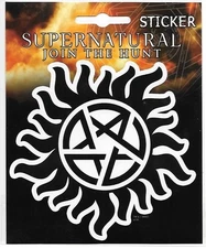 Supernatural TV Series Anti Possession Logo Peel Off Sticker, NEW SEALED