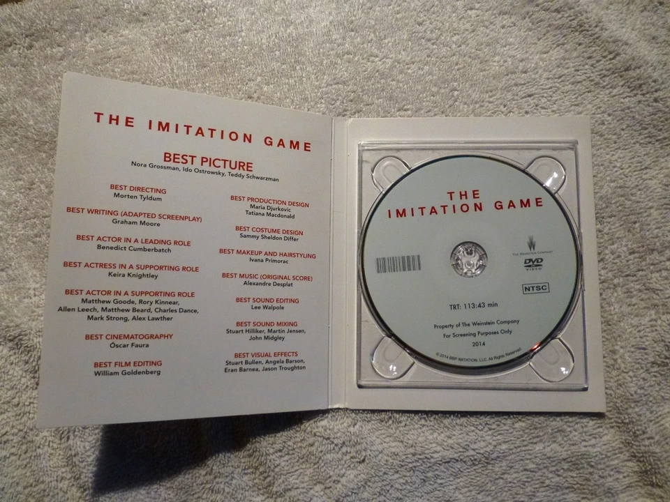THE IMITATION GAME World War II ENIGMA CODE BREAKING Benedict Cumberbatch DVD - Image 2 of 3