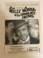 Willy Wonka & The Chocolate Factory Gene Wilder Print Ad Advertisement TPA30