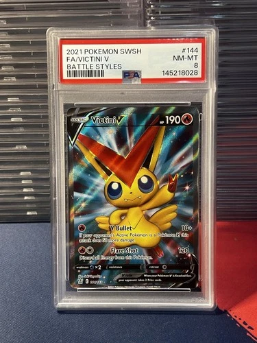 PSA 8 Victini V 144/163 Battle Styles Ultra Rare Pokemon Card