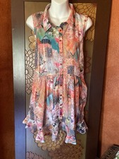 Tolani Collection M Sleeveless Mixed Patterned Ruffle Bottom Dress