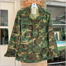 USMC USGI Post Vietnam 1980 RDF ERDL Camo Jungle Ripstop Jacket MEDIUM SHORT