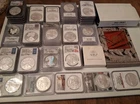 Lot Of 49 1 oz Silver American Eagles Variety ANACS/NGC/PCGS/ICG Details In Desc