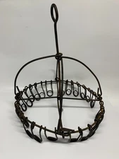 ANTIQUE METAL WIRE GENERAL STORE HANGING BROOM DISPLAY