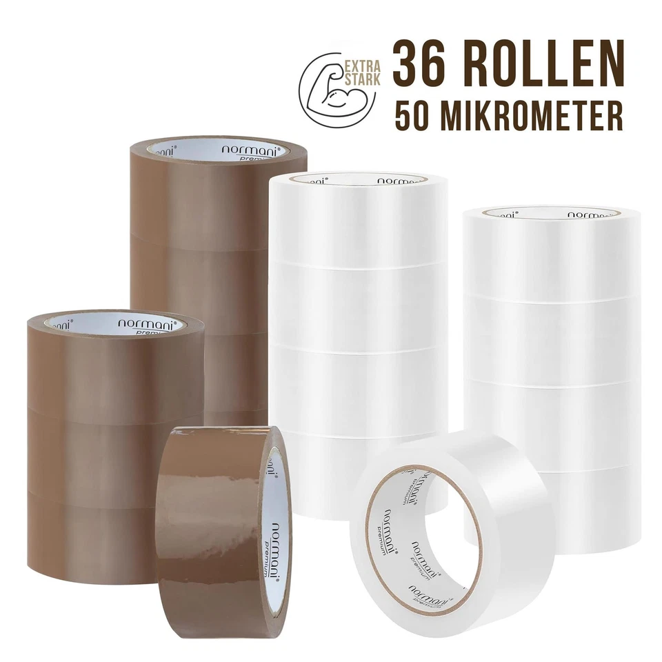 CIRCLE FIVE 36 PREMIUM Rollen Paketband Klebeband Kleberollen Transparent oder braun 50 x 66