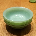 Fire King Jadeite Jane Ray Set of 4 Berry/Dessert Bowl 4 3/4"