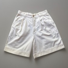 Vintage 1980  s Patagonia Women  s Pleated Off White 100 Cotton Short 26 Waist