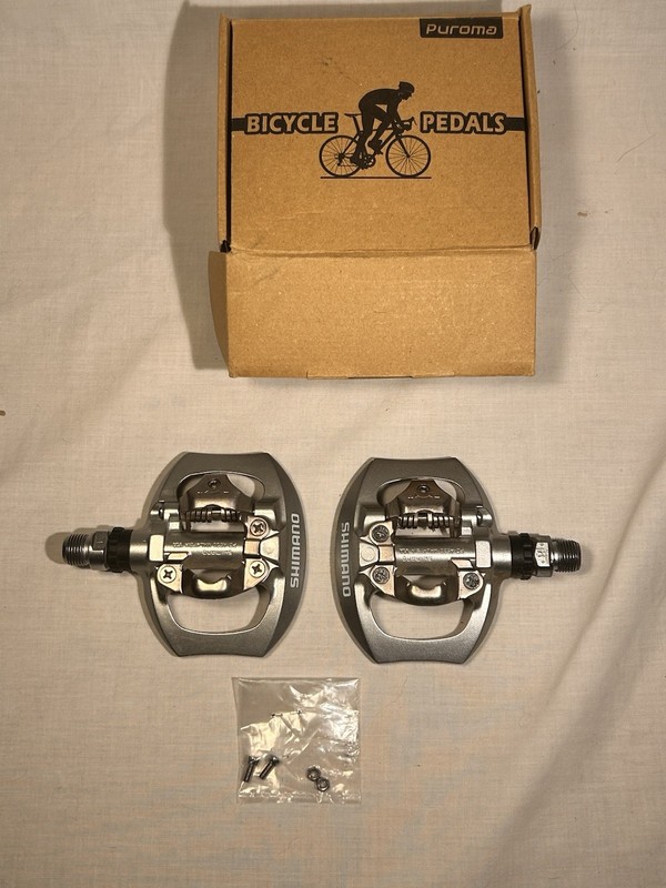 Shimano SPD PD-A530 Hybrid Platform Bike Pedals 9/16 Silver Pair 385g MTB Road
