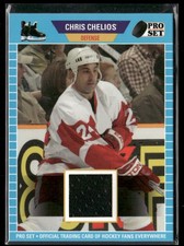 2021-22 Pro Set #PSM-15 Chris Chelios Memorabilia Light Blue