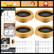 4 Pack Toilet Wax Ring Kit with Bolts, Regular 1 Inch, Easy Install, Leak-Proof