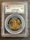 2013 - 1/2oz GOLD AMERICAN EAGLE $25 PCGS MS70 FIRST STRIKE COIN 🇺🇸