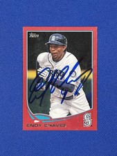 2013 Topps Red Update Series Endy Chavez #US327 Signed Auto Autograph Z