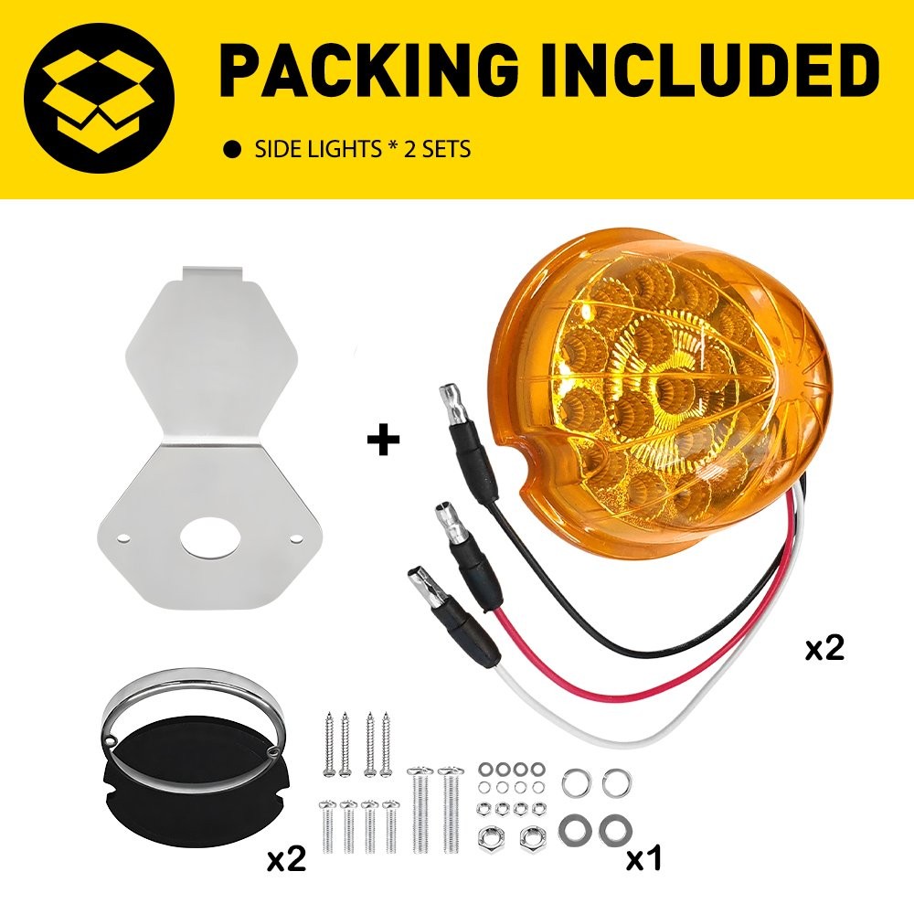 LED Watermelon Light Indicator Side Marker Clearance Truck Trailer w/ Bracket - Image 9