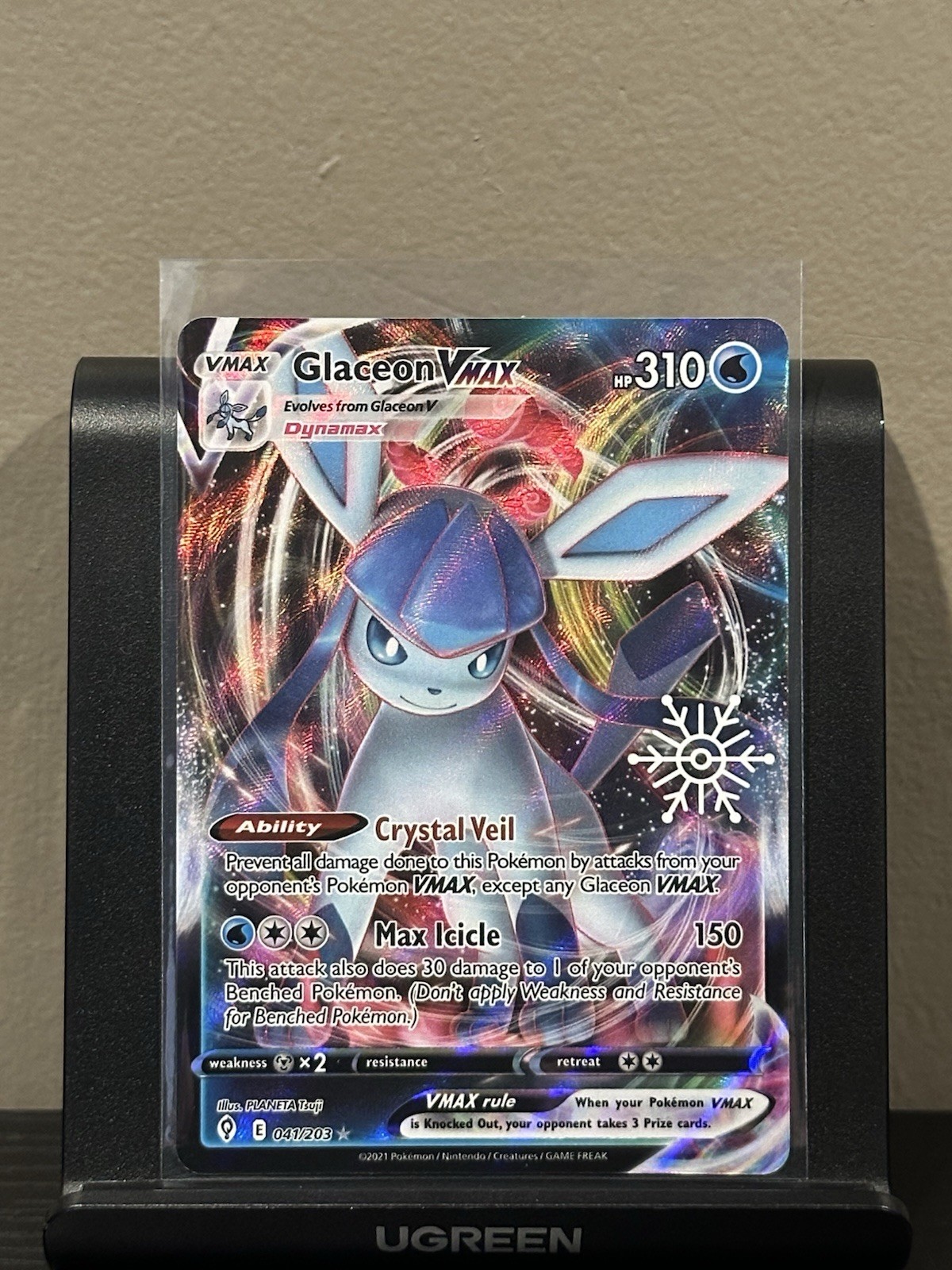 Pokémon Evolving Skies Glaceon VMAX 041/203 Holiday Calendar Stamped Promo NM