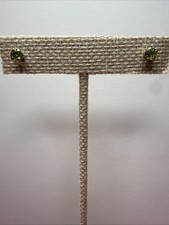 B4 0.33 TCW PERIDOT STUDS IN SOLID 14K WHITE GOLD