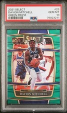 2021 Panini Select Davion Mitchell Green Prizm # 1/5 PSA 10 Heat 🔥💎
