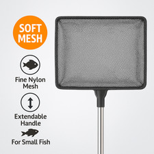 Aquarium Fish Net Small Fine Mesh with Extendable Handle for Betta Shrimp Tanks