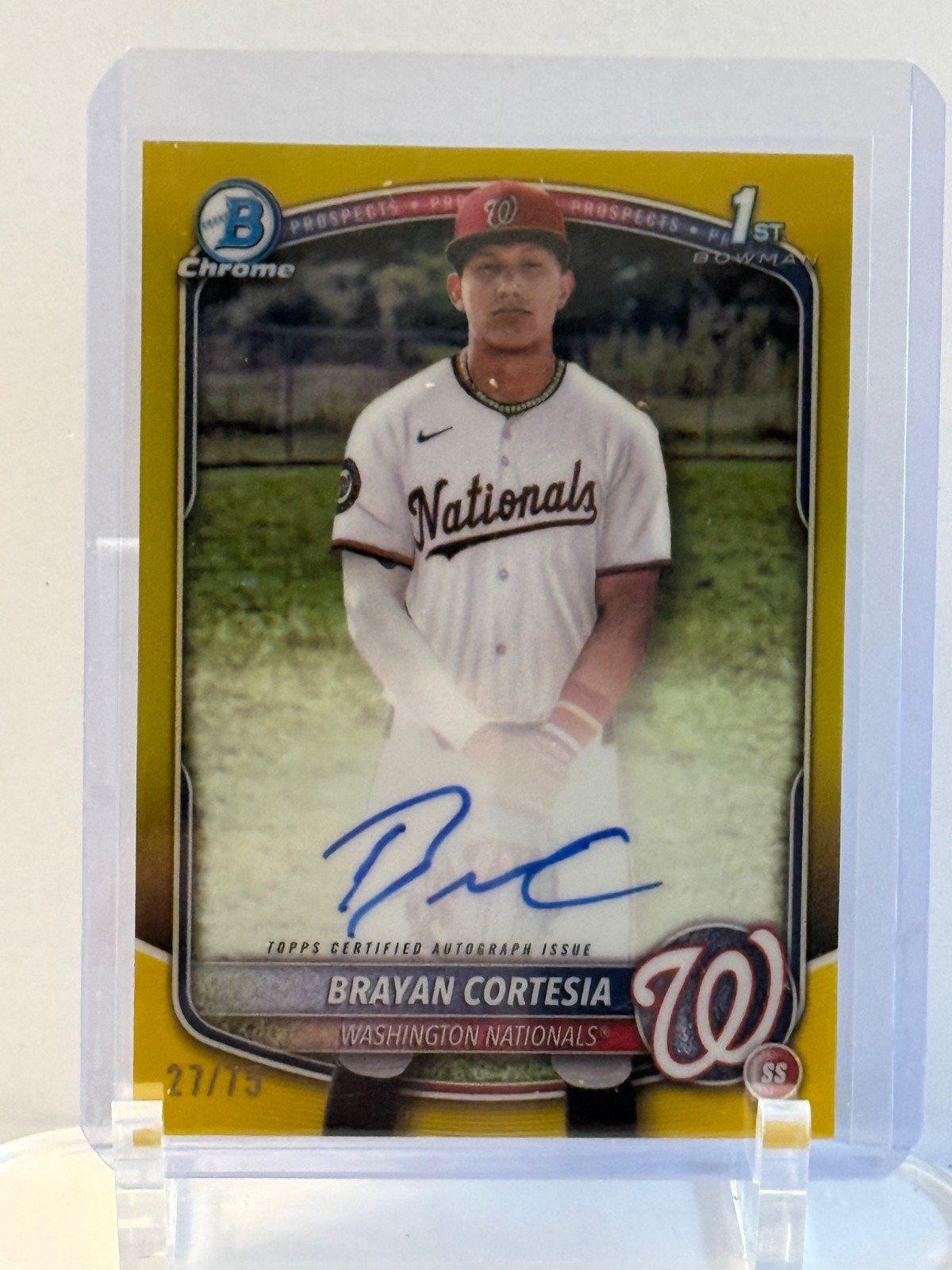 2025 Bowman Chrome Prospects Yellow Auto /75 Brayan Cortesia CPA-BC Nationals