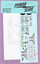 1/25  POWERSLIDE 1977  #68 JANET GUTHRIE KELLY GIRL CHEVY LAGUNA  DECAL