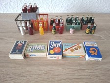 Antik DDR Puppenstube Kaufmannladen Deko Kästen Flaschen Karton Zubehör Getränke