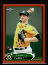 Jarrod Parker 2012 Topps Chrome Orange Refractor Rookie Card #177. rookie card picture