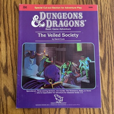 The Veiled Society (Dungeons & Dragons Module B6) Original 1984 edition TSR 9086