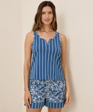 Pact Women's Staycation Sleep Tank 2X-Large Isle Stripes Comfortable Top