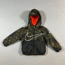 Nike Fleece Jacket Boys 18M Multi Camouflage Hooded Water Repellent Full Zip