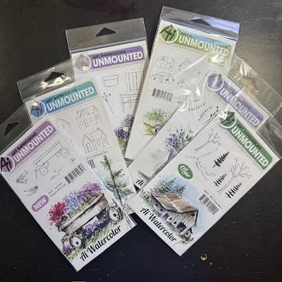 Art Impressions Watercolor Mini Sets Rubber Stamps Cling Mount New - Choice