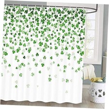 St. Patrick's Day Clover Shower Curtain Green 72"W x 72"L Pack of 1 Multi1