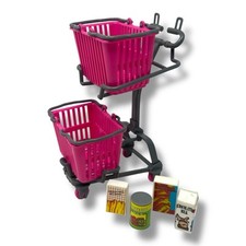 Barbie Pink Shopping Basket So Much to Do Supermarket Shopping Cart W/ Food