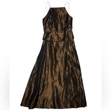 Vintage Vera Wang Two Piece Brown Gown Sleeveless Formal Dress 12 Eveningwear