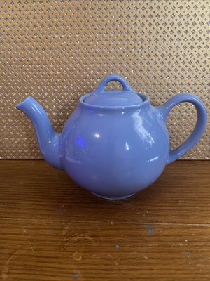 Hall China Lipton Tea promotional teapot in a periwinkle or light blue color.